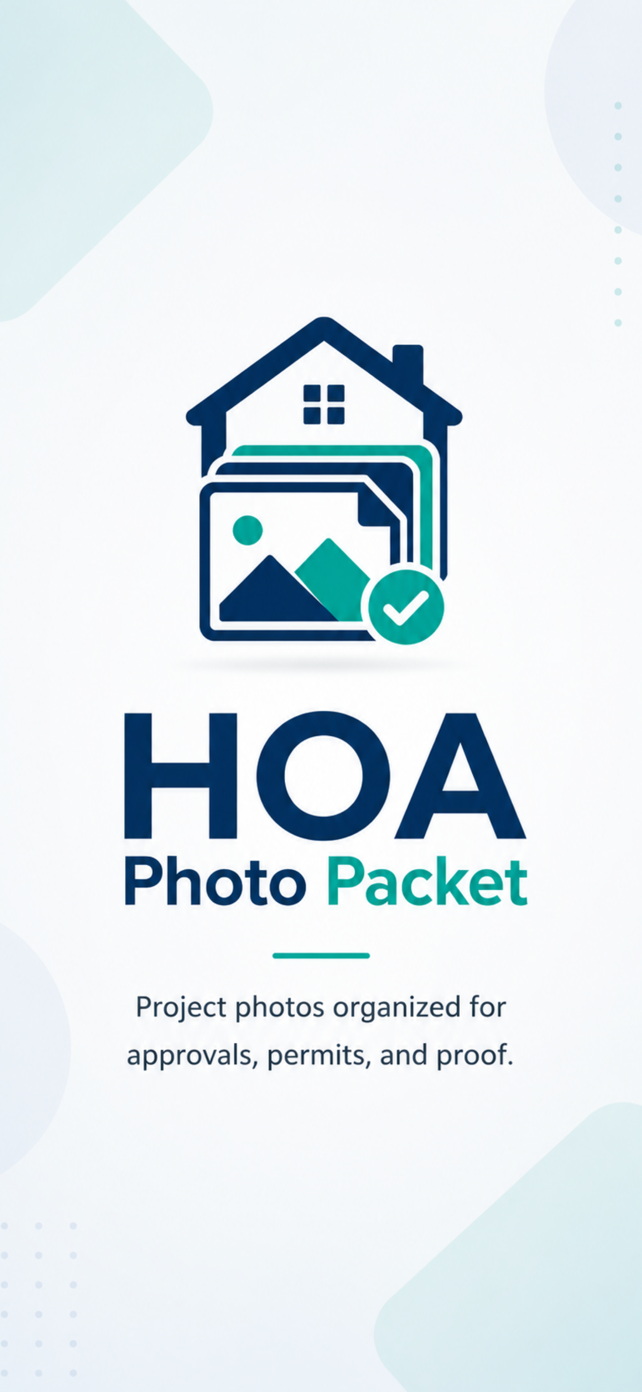 HOA approval photo packet example on a phone